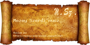 Mezey Szerénusz névjegykártya